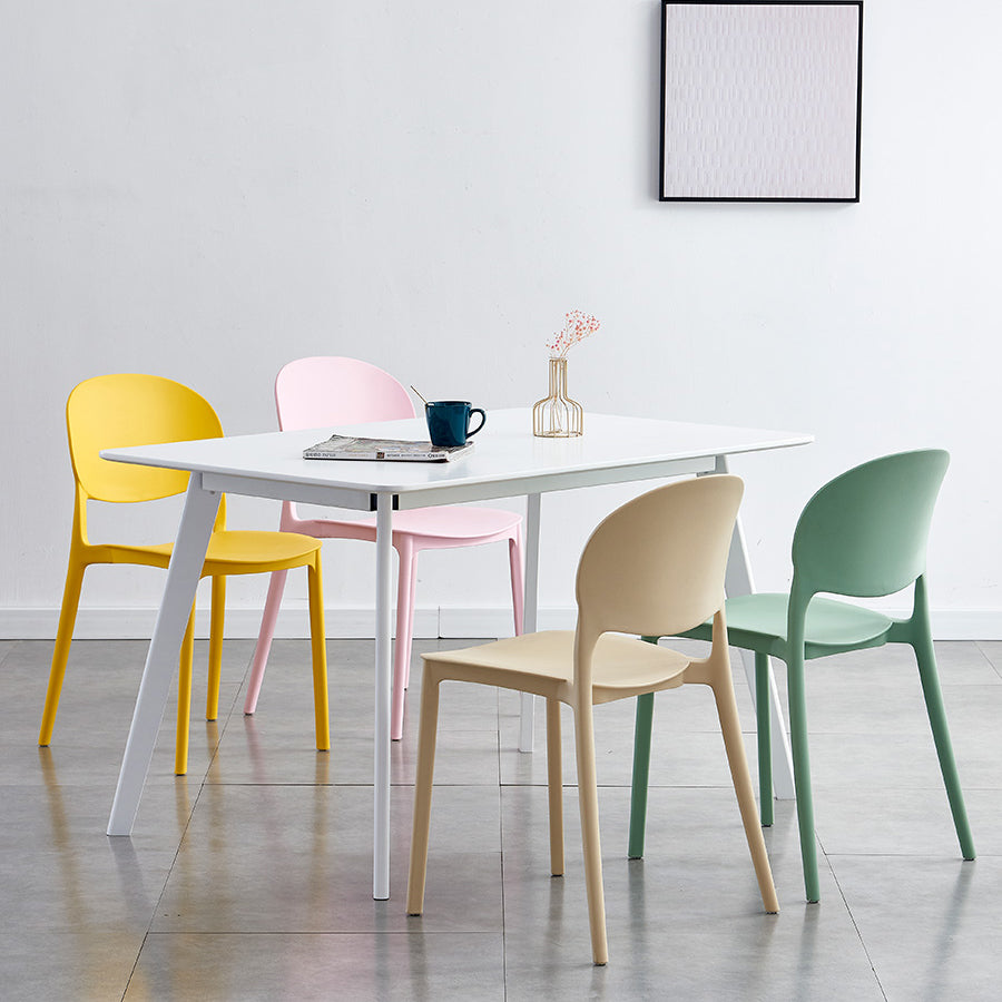 Stapelbare armloze eetkamerstoelen plastic open achterkant stoel (set van 4)