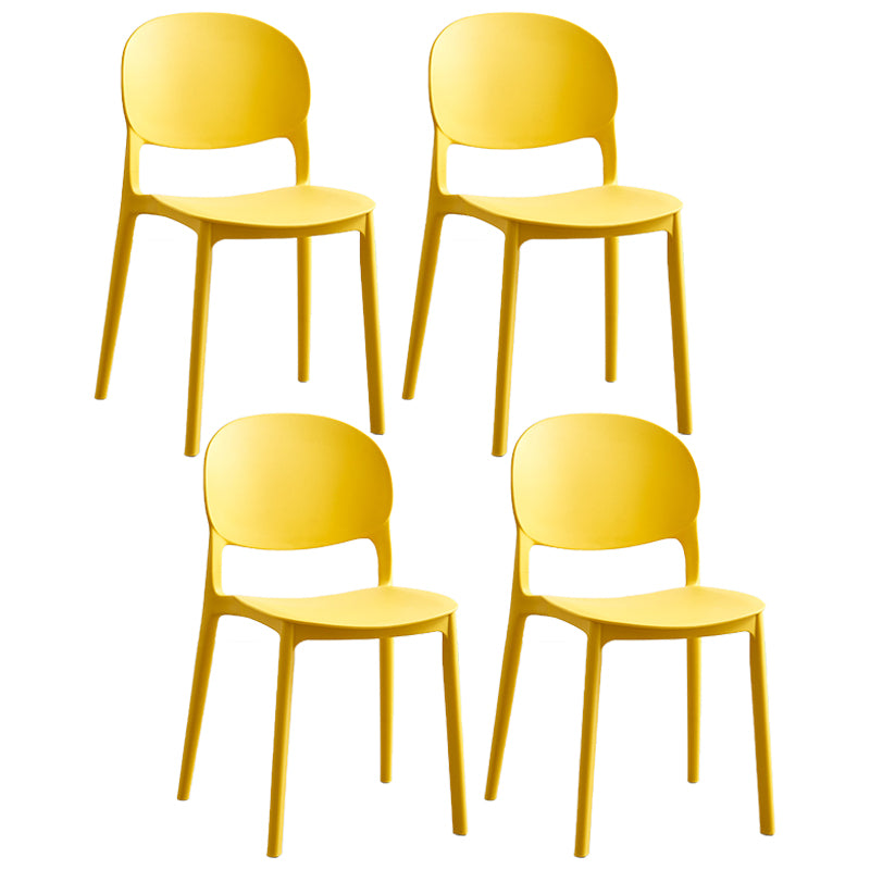 Stapelbare armloze eetkamerstoelen plastic open achterkant stoel (set van 4)