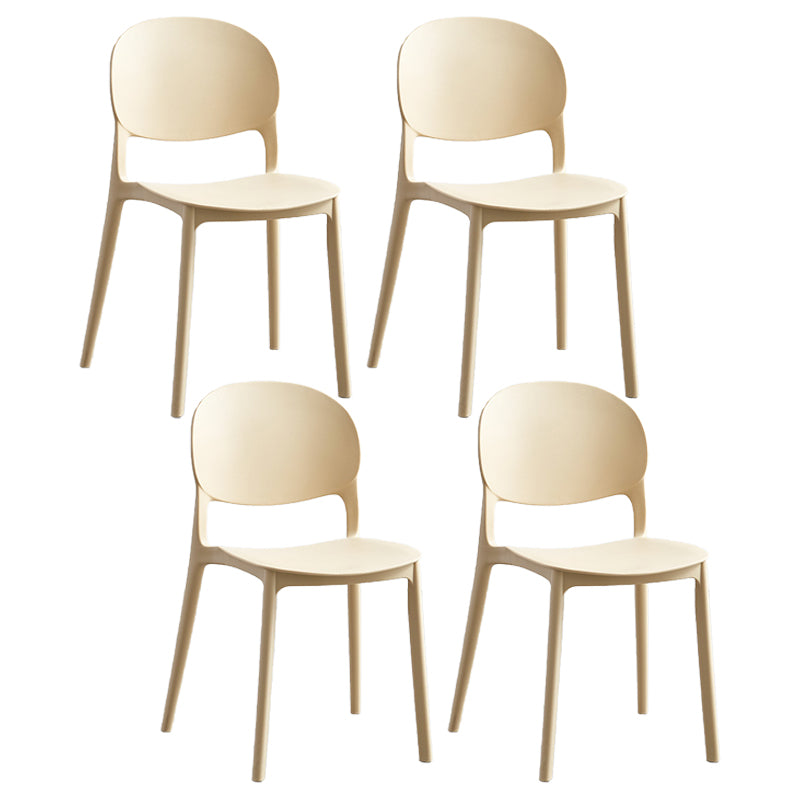 Stapelbare armloze eetkamerstoelen plastic open achterkant stoel (set van 4)