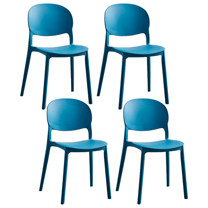 Stapelbare armloze eetkamerstoelen plastic open achterkant stoel (set van 4)