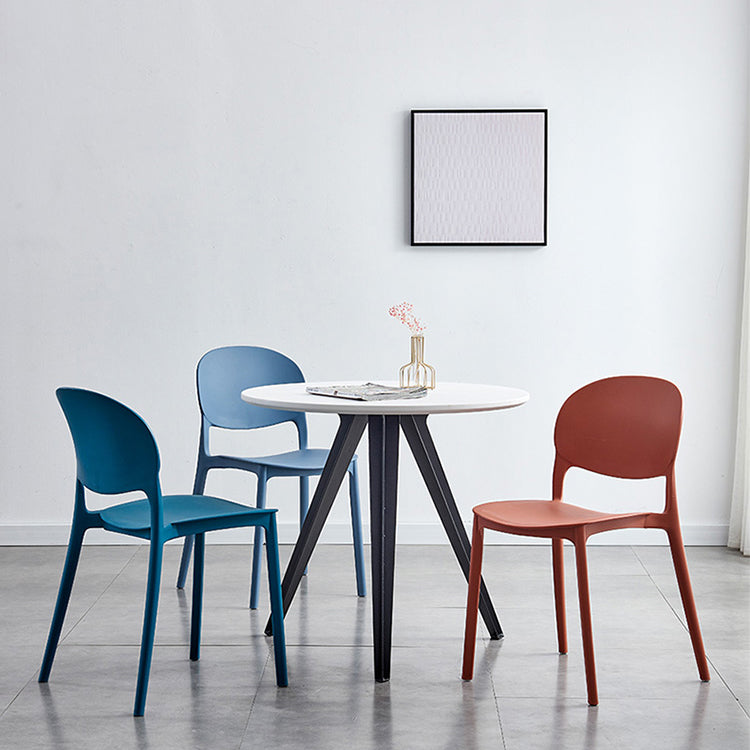 Stapelbare armloze eetkamerstoelen plastic open achterkant stoel (set van 4)