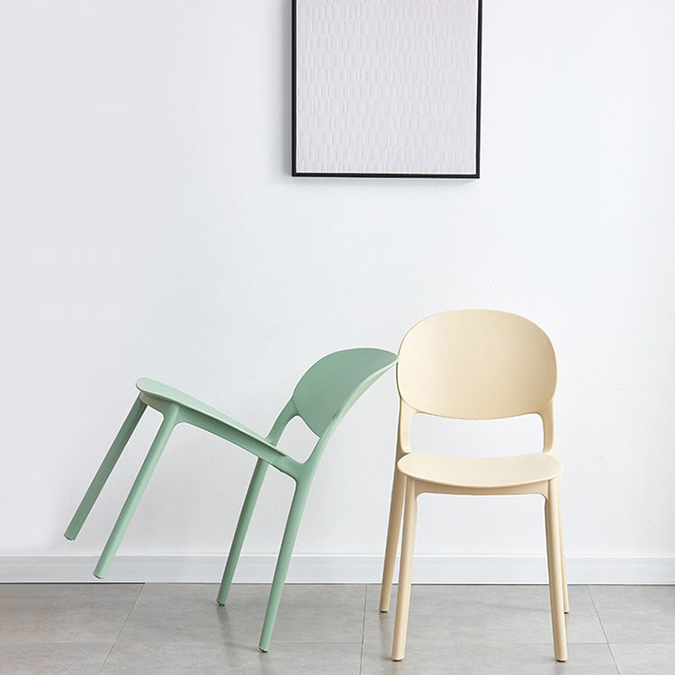 Stapelbare armloze eetkamerstoelen plastic open achterkant stoel (set van 4)