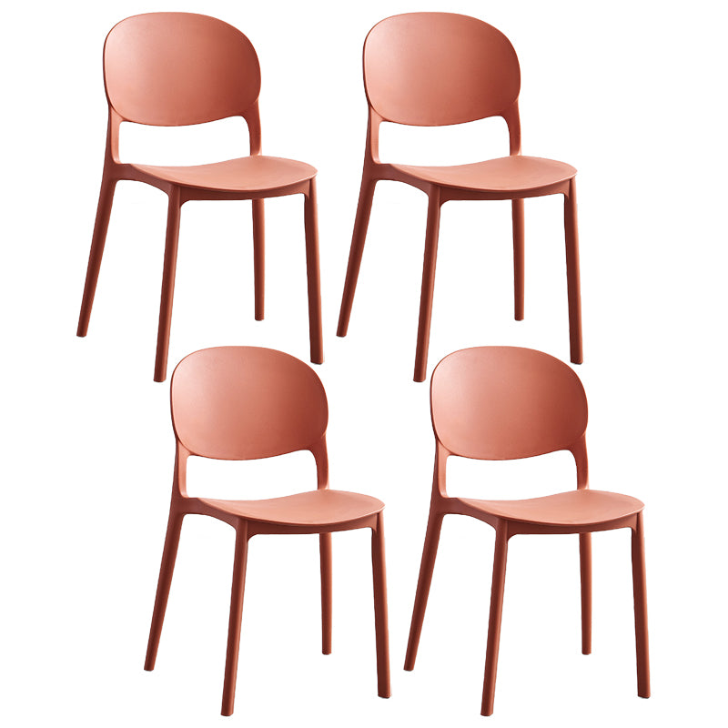 Stapelbare armloze eetkamerstoelen plastic open achterkant stoel (set van 4)