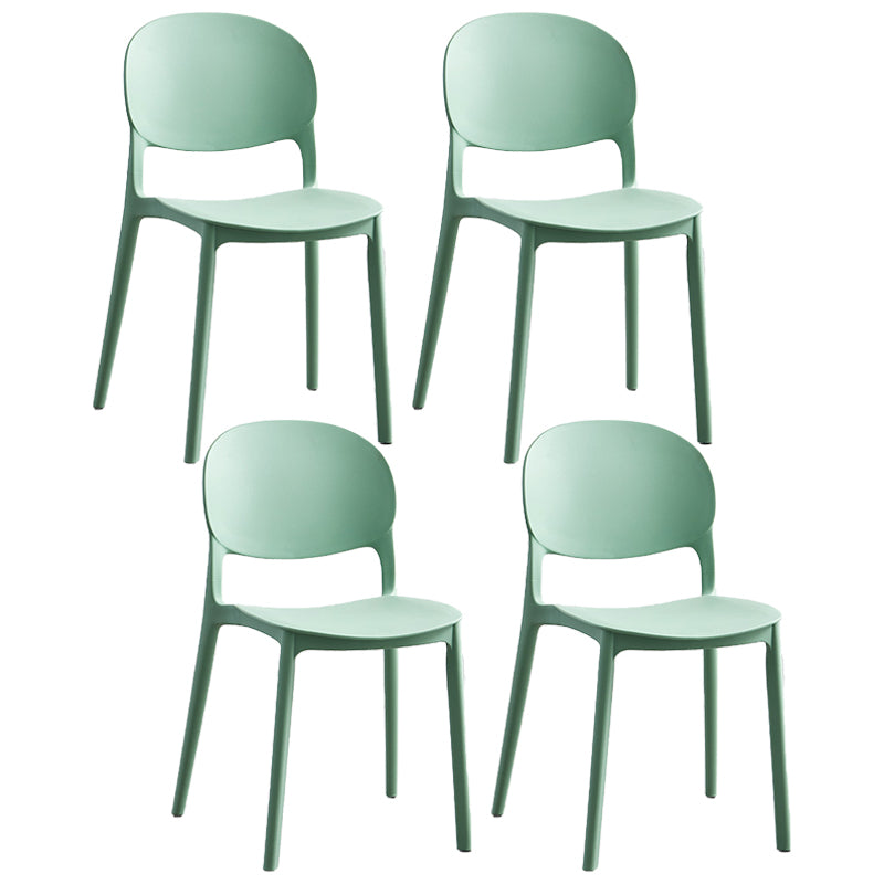 Stapelbare armloze eetkamerstoelen plastic open achterkant stoel (set van 4)