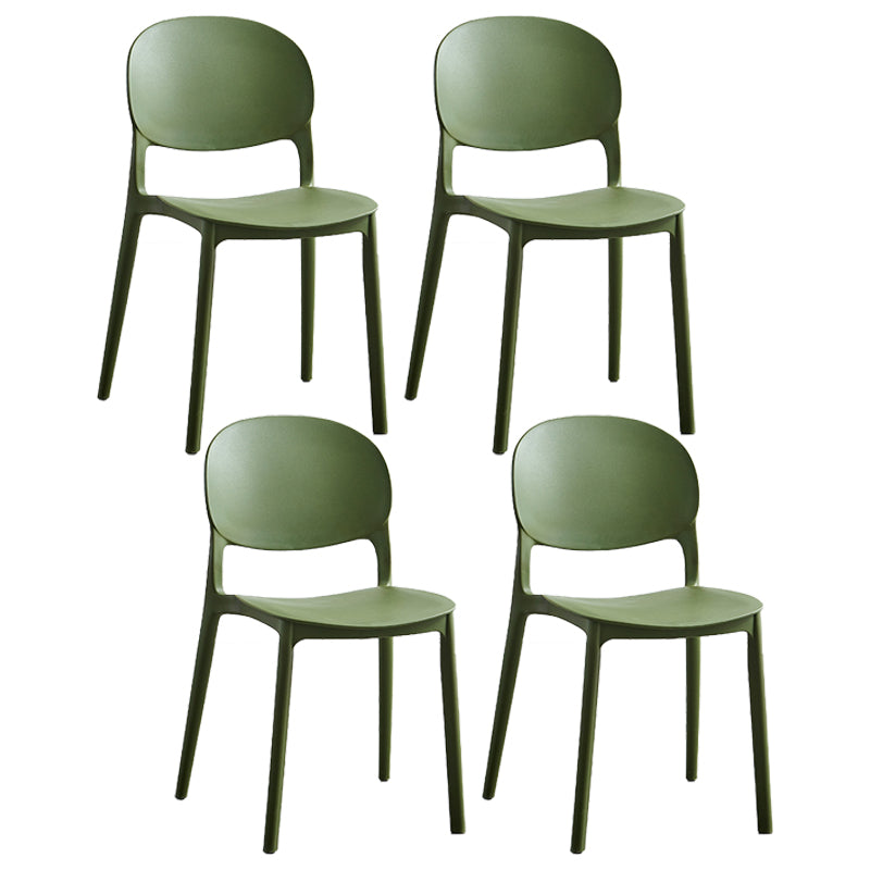 Stapelbare armloze eetkamerstoelen plastic open achterkant stoel (set van 4)