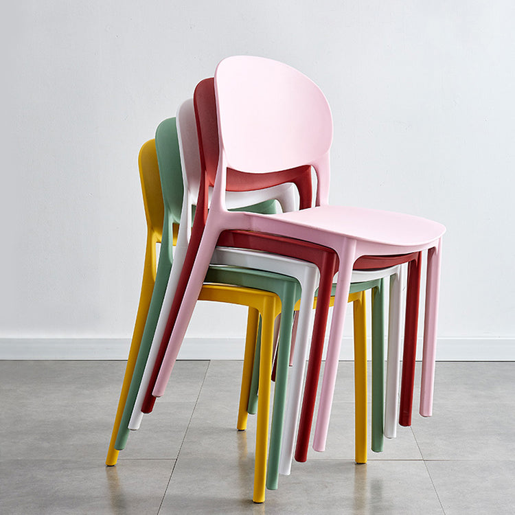 Stapelbare armloze eetkamerstoelen plastic open achterkant stoel (set van 4)