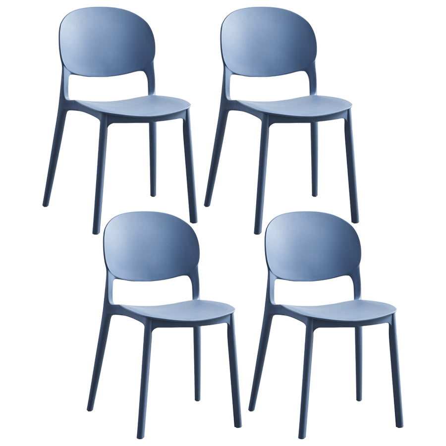 Stapelbare armloze eetkamerstoelen plastic open achterkant stoel (set van 4)