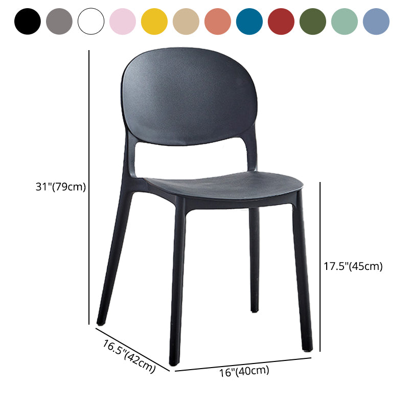 Stapelbare armloze eetkamerstoelen plastic open achterkant stoel (set van 4)