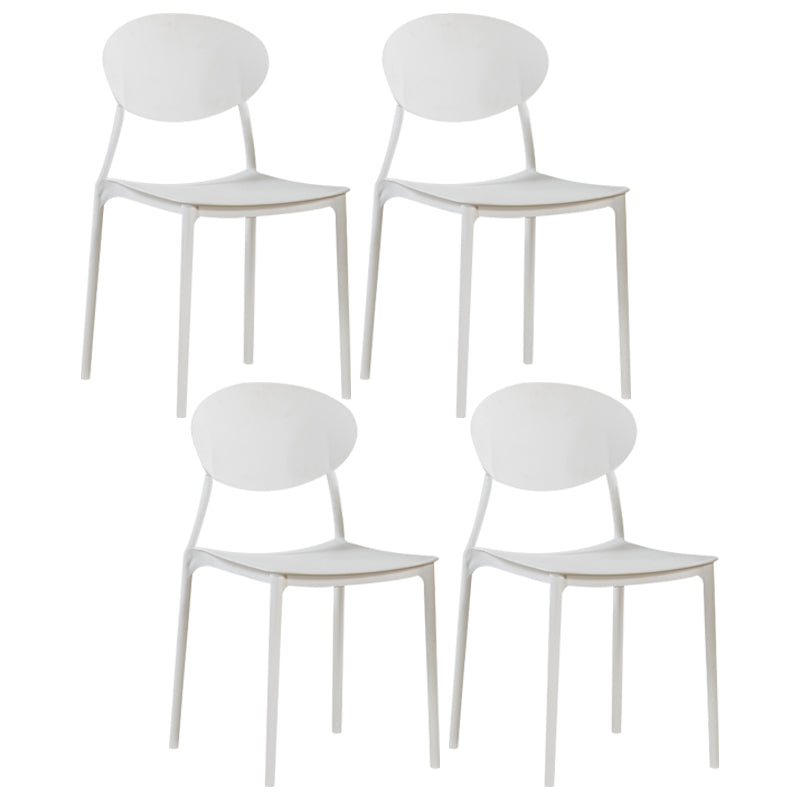 Plastic Stackable Dining Side Chair Open Back Armless Dining Chairs (Set of 4)