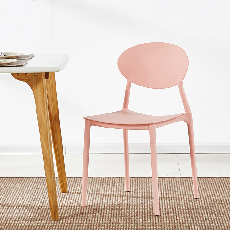 Plastic Stackable Dining Side Chair Open Back Armless Dining Chairs (Set of 4)