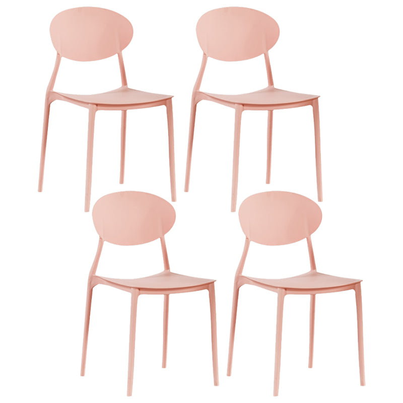Plastic Stackable Dining Side Chair Open Back Armless Dining Chairs (Set of 4)
