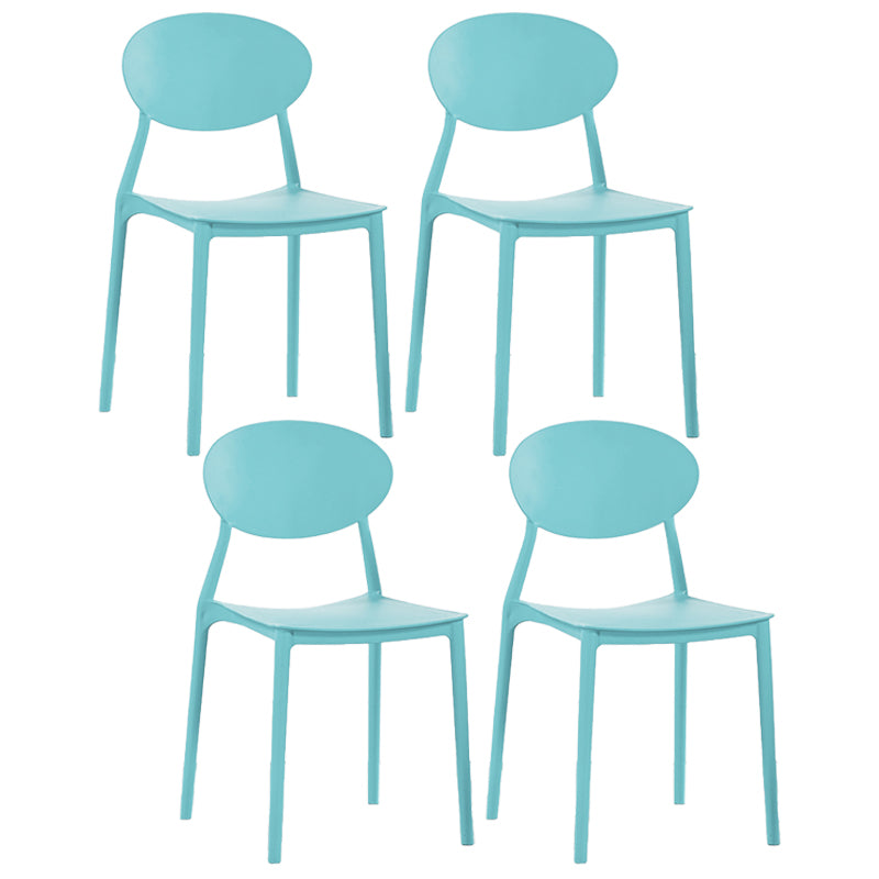 Plastic Stackable Dining Side Chair Open Back Armless Dining Chairs (Set of 4)