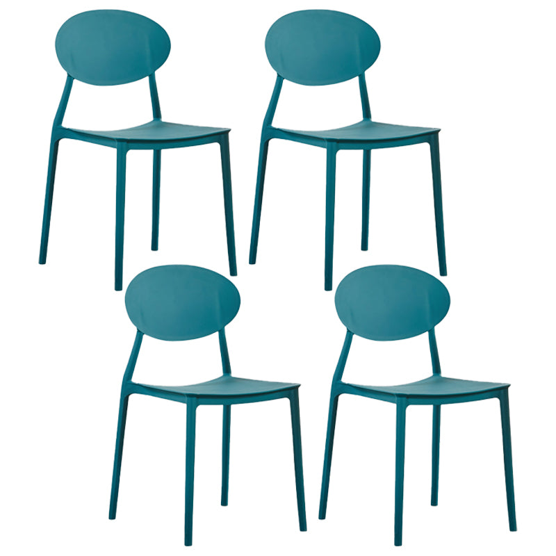 Plastic Stackable Dining Side Chair Open Back Armless Dining Chairs (Set of 4)