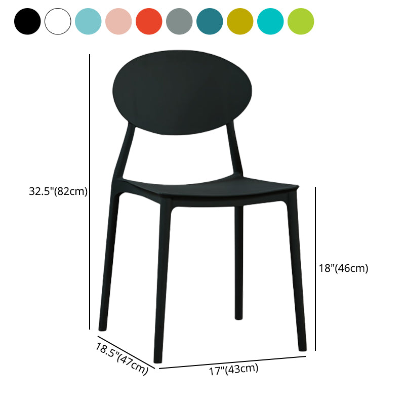 Plastic Stackable Dining Side Chair Open Back Armless Dining Chairs (Set of 4)