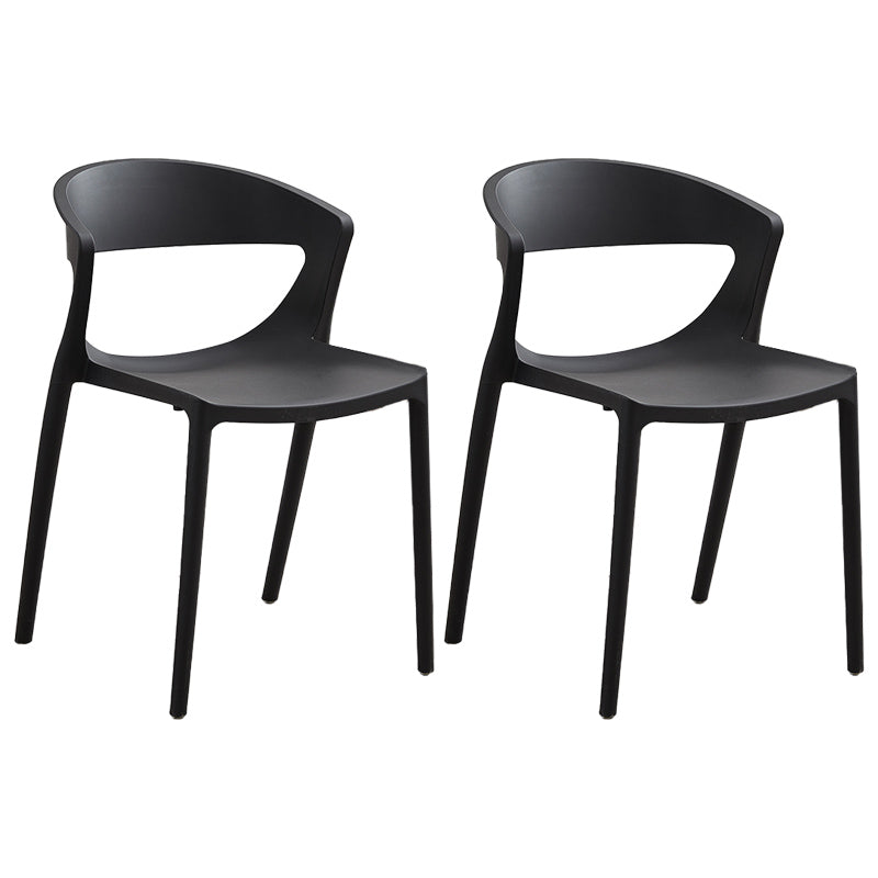 El plástico del estilo minimalista que cena las sillas sin brazos abre la parte posterior que cena la silla lateral