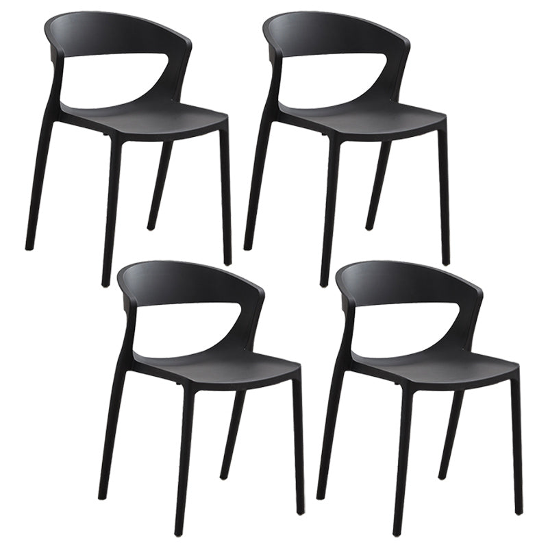 El plástico del estilo minimalista que cena las sillas sin brazos abre la parte posterior que cena la silla lateral