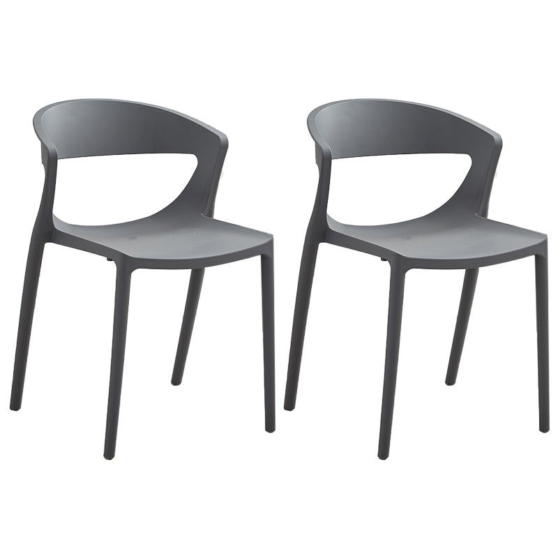 El plástico del estilo minimalista que cena las sillas sin brazos abre la parte posterior que cena la silla lateral