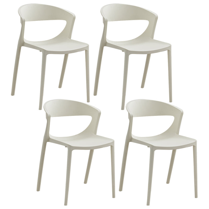El plástico del estilo minimalista que cena las sillas sin brazos abre la parte posterior que cena la silla lateral