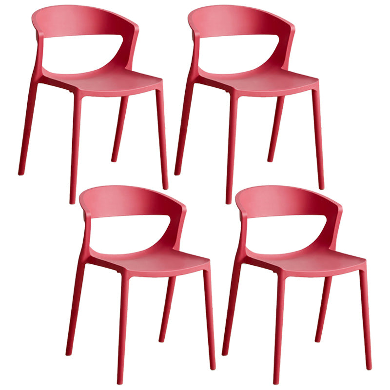 El plástico del estilo minimalista que cena las sillas sin brazos abre la parte posterior que cena la silla lateral