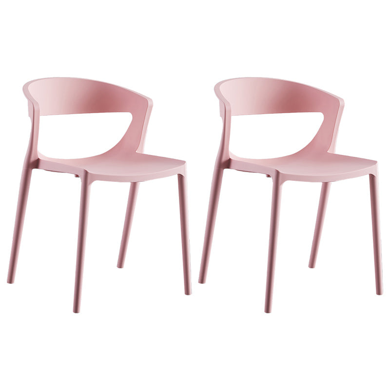 El plástico del estilo minimalista que cena las sillas sin brazos abre la parte posterior que cena la silla lateral