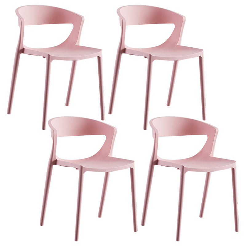 El plástico del estilo minimalista que cena las sillas sin brazos abre la parte posterior que cena la silla lateral