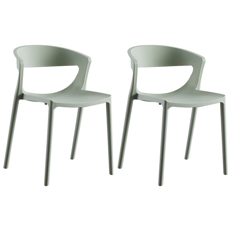 El plástico del estilo minimalista que cena las sillas sin brazos abre la parte posterior que cena la silla lateral