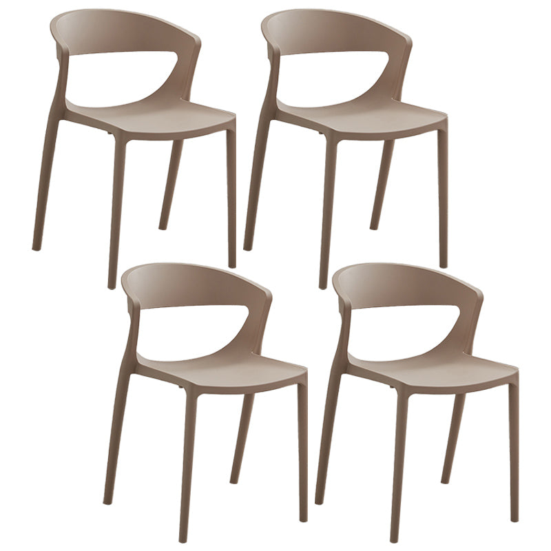 El plástico del estilo minimalista que cena las sillas sin brazos abre la parte posterior que cena la silla lateral