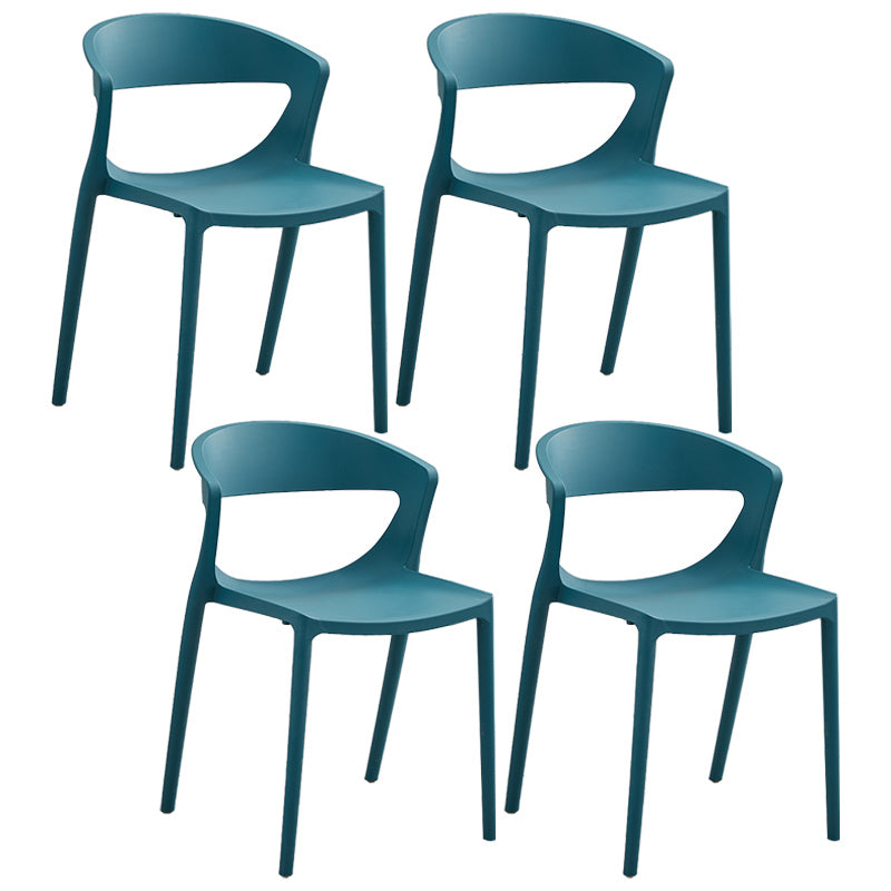 El plástico del estilo minimalista que cena las sillas sin brazos abre la parte posterior que cena la silla lateral