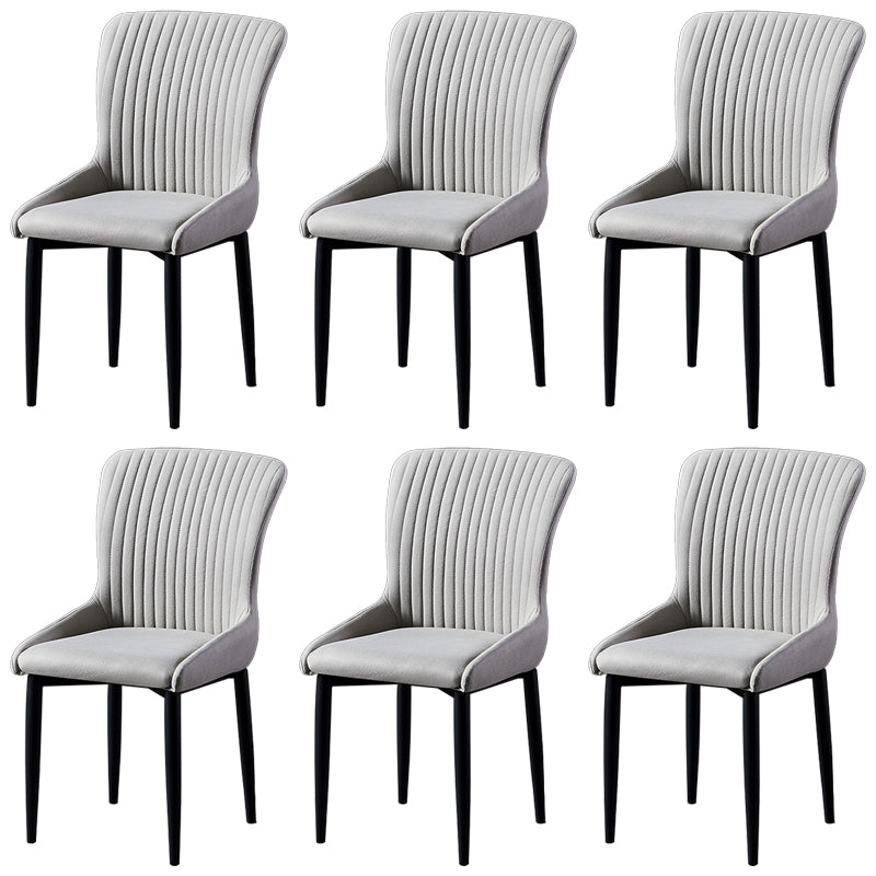 Sillas de comedor de tela de lino de estilo escandinavo, sillas sin brazos con respaldo sólido para el hogar