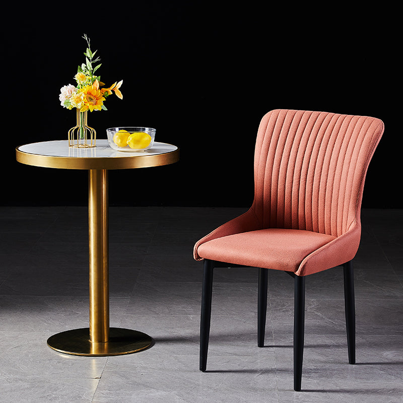 Sillas de comedor de tela de lino de estilo escandinavo, sillas sin brazos con respaldo sólido para el hogar