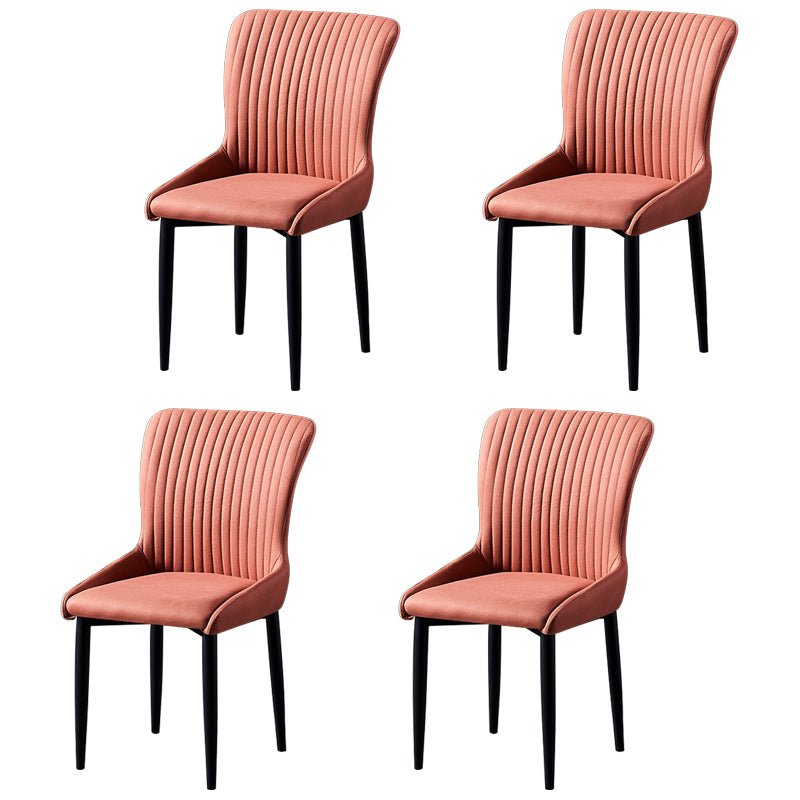 Sillas de comedor de tela de lino de estilo escandinavo, sillas sin brazos con respaldo sólido para el hogar