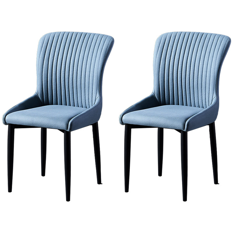 Sillas de comedor de tela de lino de estilo escandinavo, sillas sin brazos con respaldo sólido para el hogar