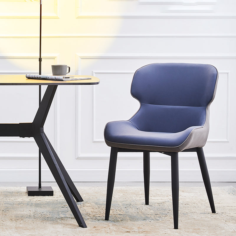 Sillas tapizadas de cuero de estilo nórdico, sillones Wingback Parsons