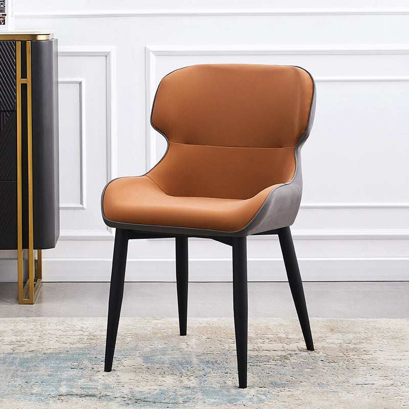 Sillas tapizadas de cuero de estilo nórdico, sillones Wingback Parsons