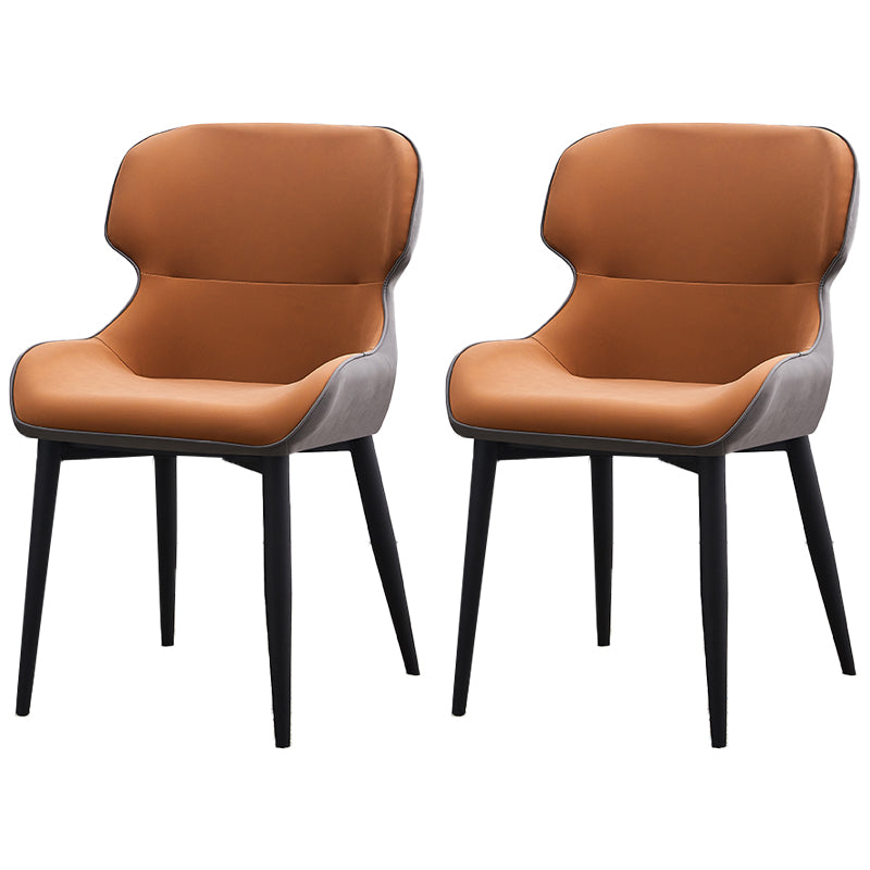 Sillas tapizadas de cuero de estilo nórdico, sillones Wingback Parsons