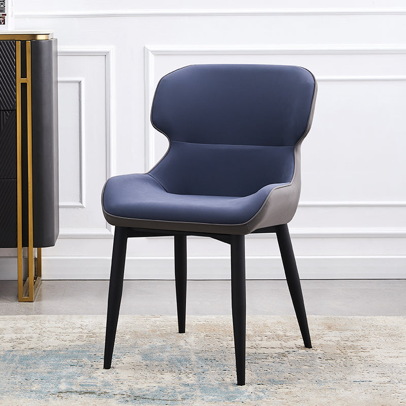 Sillas tapizadas de cuero de estilo nórdico, sillones Wingback Parsons