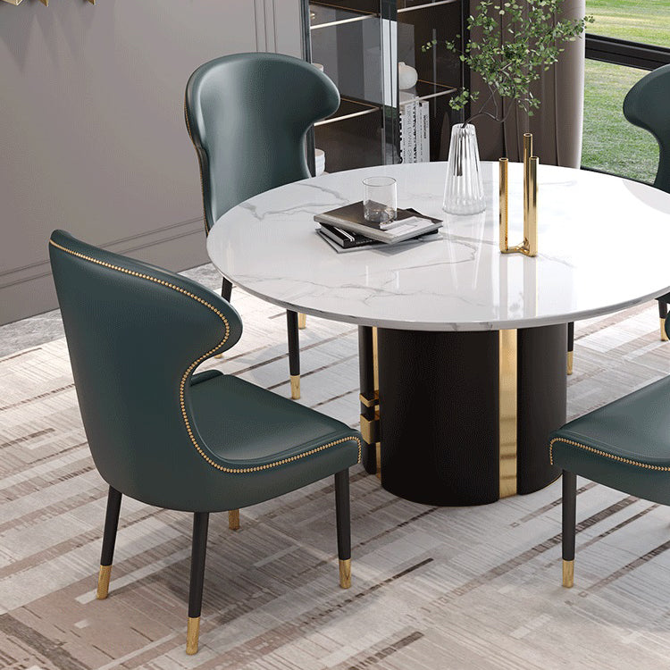 Sillas con respaldo de estilo escandinavo, sillas sin brazos de comedor de cuero para el hogar