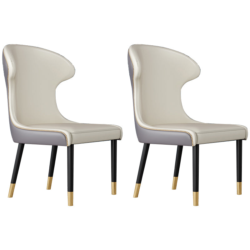Sillas con respaldo de estilo escandinavo, sillas sin brazos de comedor de cuero para el hogar