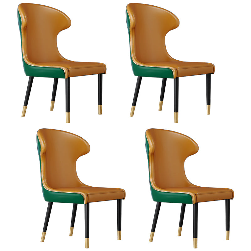 Sillas con respaldo de estilo escandinavo, sillas sin brazos de comedor de cuero para el hogar