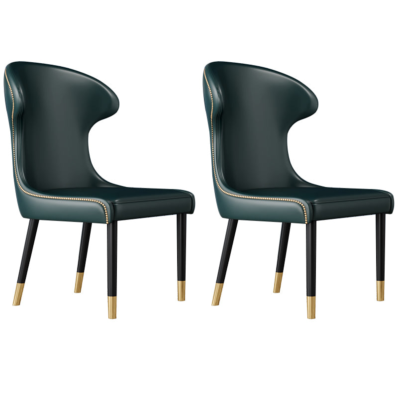 Sillas con respaldo de estilo escandinavo, sillas sin brazos de comedor de cuero para el hogar