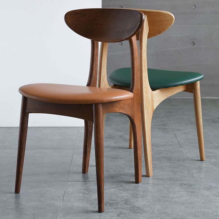 Silla lateral de comedor de madera de estilo escandinavo, sillas laterales de comedor con respaldo abierto para uso doméstico