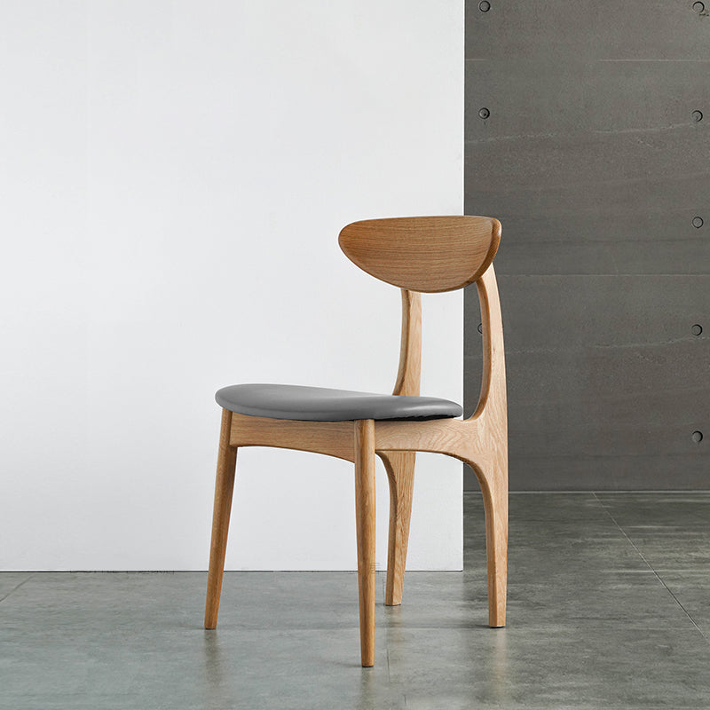 Silla lateral de comedor de madera de estilo escandinavo, sillas laterales de comedor con respaldo abierto para uso doméstico