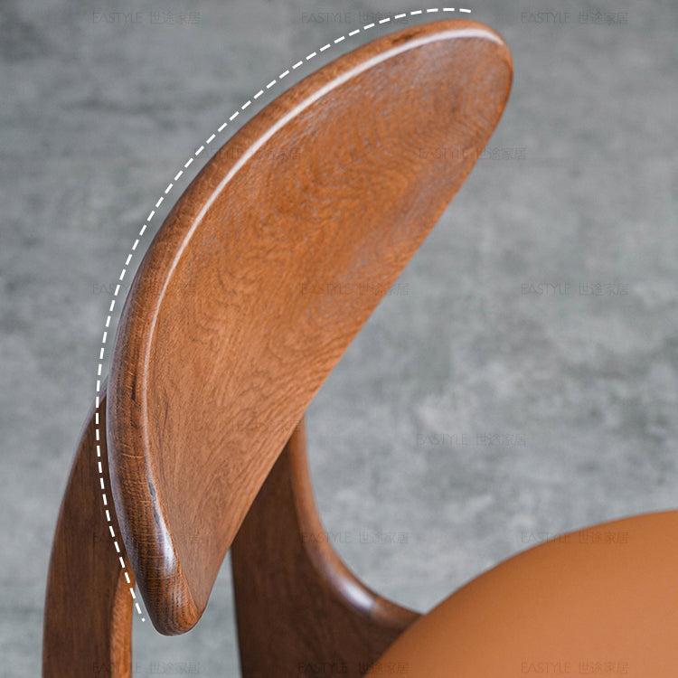 Silla lateral de comedor de madera de estilo escandinavo, sillas laterales de comedor con respaldo abierto para uso doméstico
