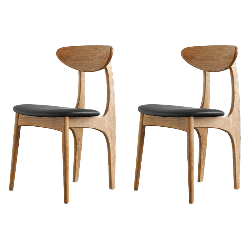 Silla lateral de comedor de madera de estilo escandinavo, sillas laterales de comedor con respaldo abierto para uso doméstico