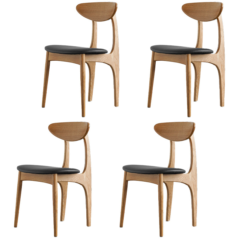 Silla lateral de comedor de madera de estilo escandinavo, sillas laterales de comedor con respaldo abierto para uso doméstico