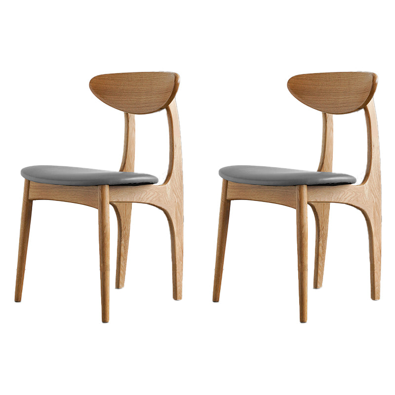 Silla lateral de comedor de madera de estilo escandinavo, sillas laterales de comedor con respaldo abierto para uso doméstico
