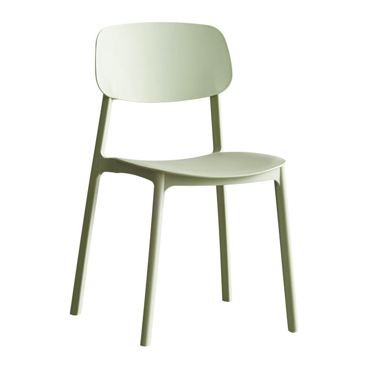 Scandinavian Stackable Armless Dining Chairs Plastic Open Back Side Chair (Set of 4)