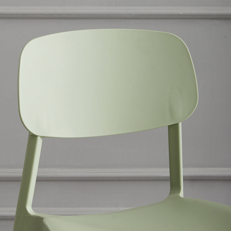 Scandinavian Stackable Armless Dining Chairs Plastic Open Back Side Chair (Set of 4)