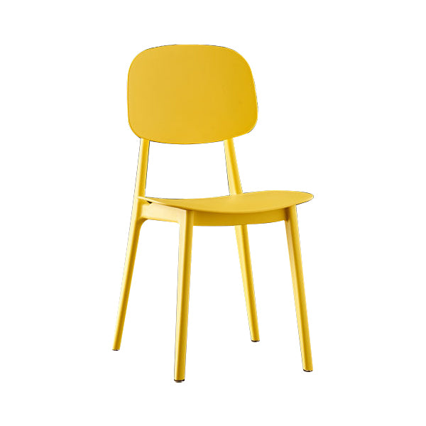 Sillas de comedor escandinavas de plástico sin brazos, silla lateral con respaldo abierto (juego de 4)