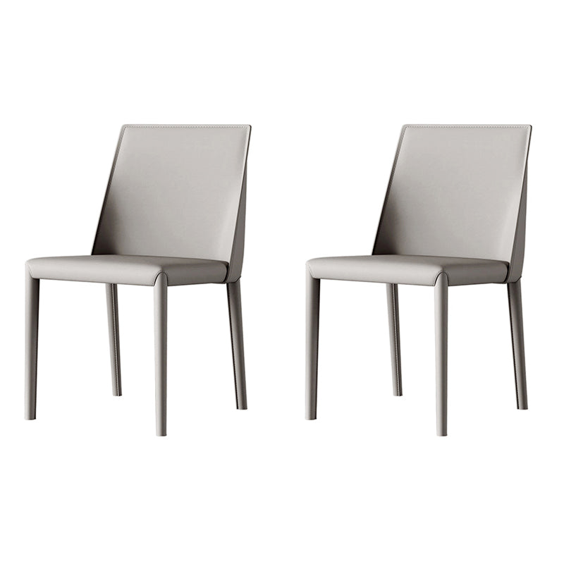 Chaises de salle à manger en cuir de style scandinave Chaises de salle à manger sans accoudoirs pour un usage domestique (Ensemble de 2)